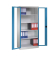 Stahlschrank 8920-055 S10118 lichtgrau, lichtblau, Acrylglas 93,0 x 40,0 x 195,0 cm, aufgebaut